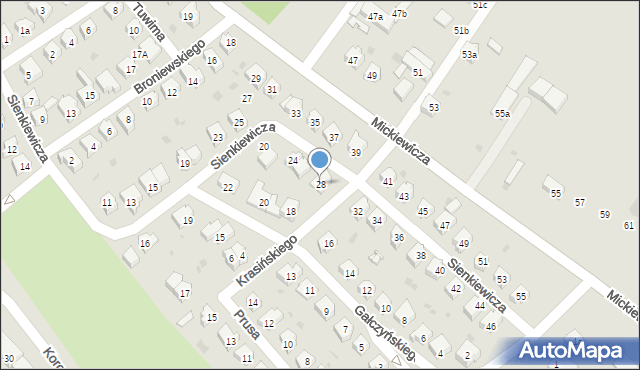 Sobótka, Sienkiewicza Henryka, 28, mapa Sobótka