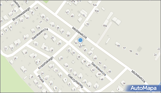 Sobótka, Sienkiewicza Henryka, 43, mapa Sobótka