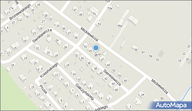 Sobótka, Sienkiewicza Henryka, 45, mapa Sobótka