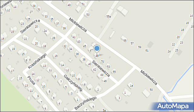 Sobótka, Sienkiewicza Henryka, 49, mapa Sobótka