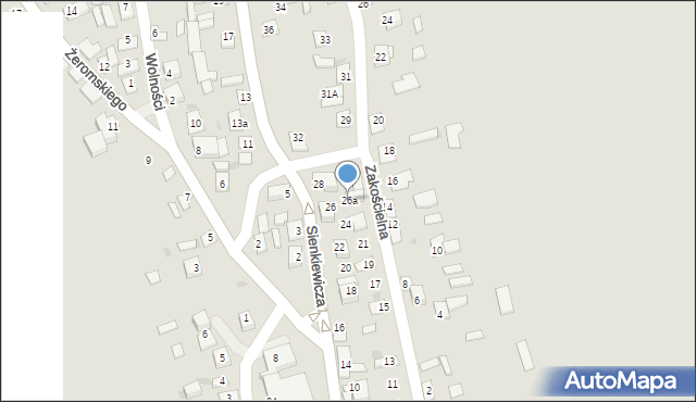 Sochocin, Sienkiewicza Henryka, 26a, mapa Sochocin