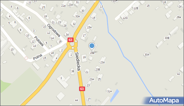 Sokołów Podlaski, Siedlecka, 19a, mapa Sokołów Podlaski