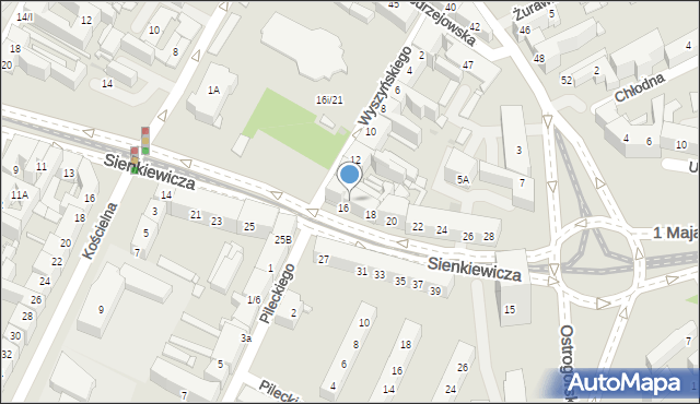 Sosnowiec, Sienkiewicza Henryka, 16/I, mapa Sosnowca