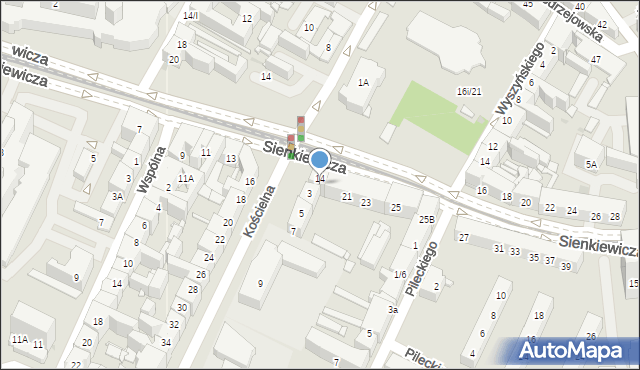 Sosnowiec, Sienkiewicza Henryka, 17, mapa Sosnowca