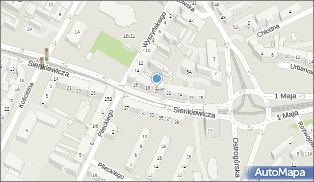 Sosnowiec, Sienkiewicza Henryka, 20, mapa Sosnowca