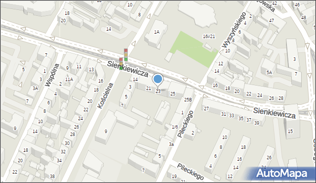 Sosnowiec, Sienkiewicza Henryka, 23, mapa Sosnowca