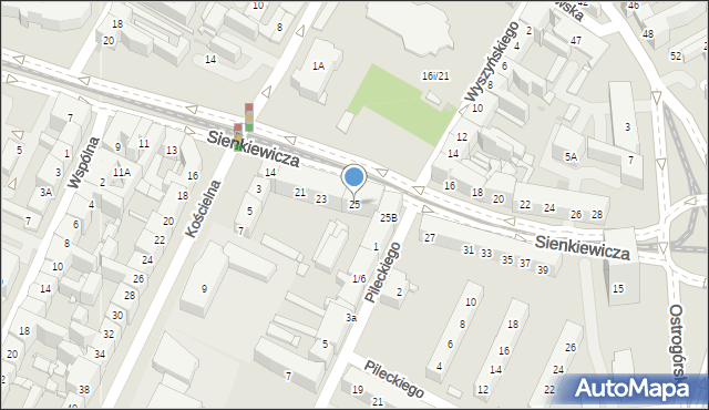 Sosnowiec, Sienkiewicza Henryka, 25, mapa Sosnowca
