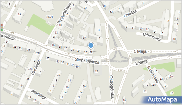 Sosnowiec, Sienkiewicza Henryka, 28, mapa Sosnowca