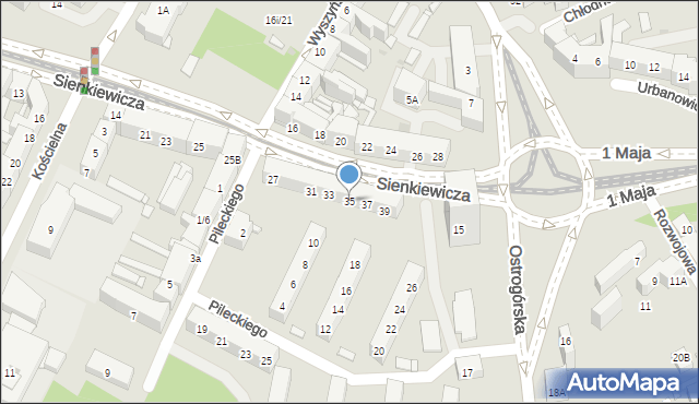 Sosnowiec, Sienkiewicza Henryka, 35, mapa Sosnowca