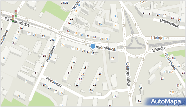 Sosnowiec, Sienkiewicza Henryka, 39, mapa Sosnowca