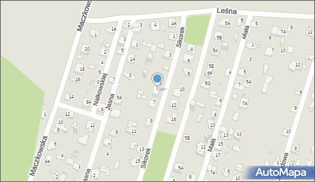 Sosnowiec, Sikorek, 5A, mapa Sosnowca