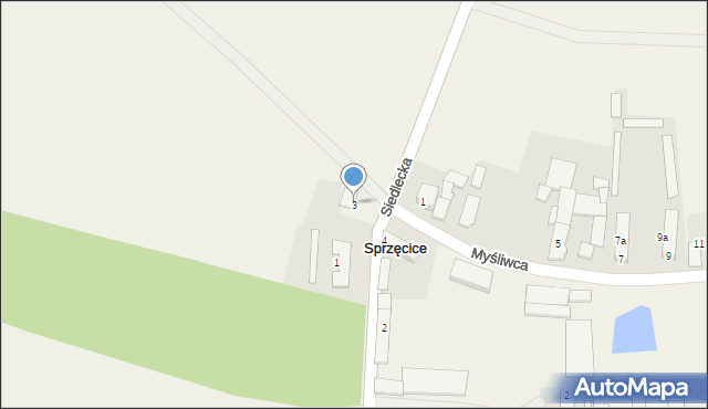 Sprzęcice, Siedlecka, 3, mapa Sprzęcice