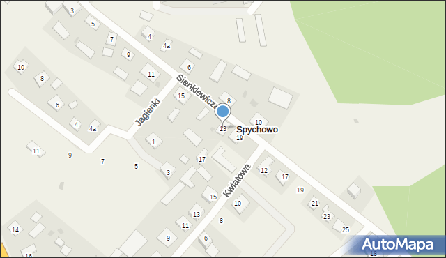 Spychowo, Sienkiewicza Henryka, 13, mapa Spychowo