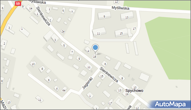 Spychowo, Sienkiewicza Henryka, 4a, mapa Spychowo