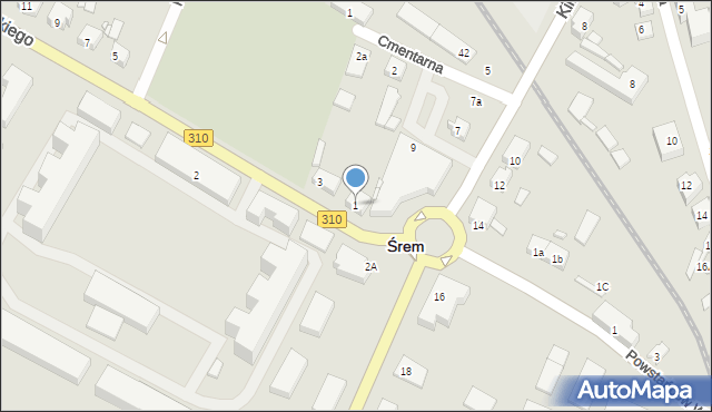 Śrem, Sikorskiego Władysława, gen., 1, mapa Śrem