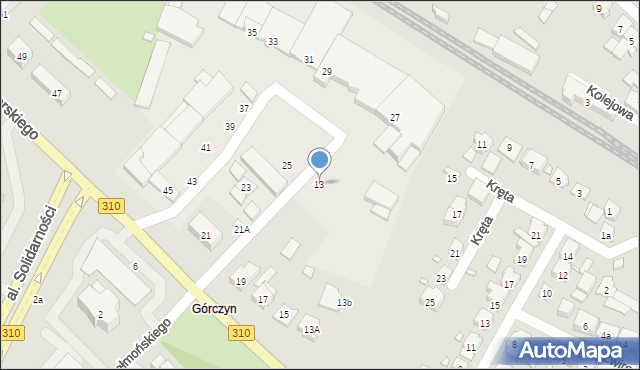 Śrem, Sikorskiego Władysława, gen., 13, mapa Śrem