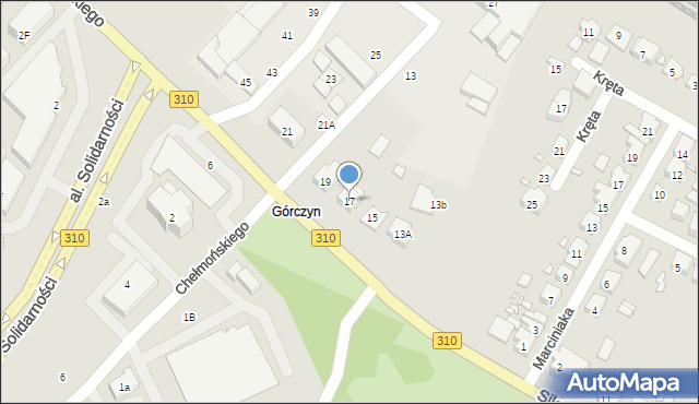 Śrem, Sikorskiego Władysława, gen., 17, mapa Śrem