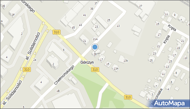 Śrem, Sikorskiego Władysława, gen., 19, mapa Śrem