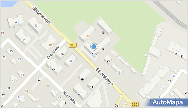 Śrem, Sikorskiego Władysława, gen., 51A, mapa Śrem