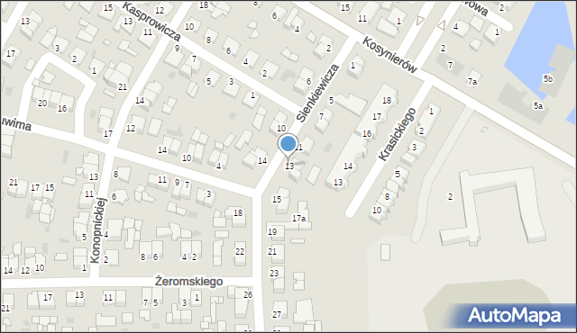 Środa Wielkopolska, Sienkiewicza Henryka, 13, mapa Środa Wielkopolska