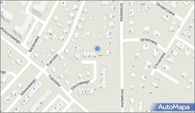 Środa Wielkopolska, Sikorskiego Władysława, gen., 16, mapa Środa Wielkopolska