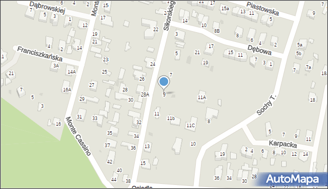 Stalowa Wola, Sikorskiego Władysława, gen., 9, mapa Stalowa Wola