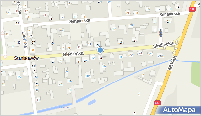 Stanisławów, Siedlecka, 14, mapa Stanisławów