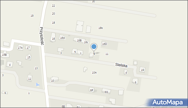 Stanisławów Pierwszy, Sielska, 9, mapa Stanisławów Pierwszy