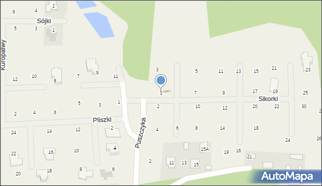 Stara Wieś, Sikorki, 1, mapa Stara Wieś