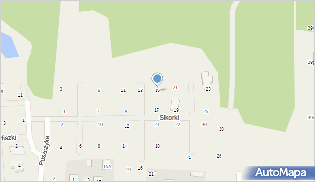 Stara Wieś, Sikorki, 15, mapa Stara Wieś