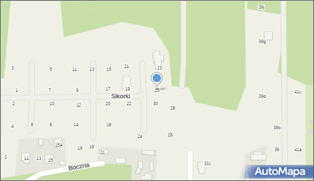 Stara Wieś, Sikorki, 25, mapa Stara Wieś