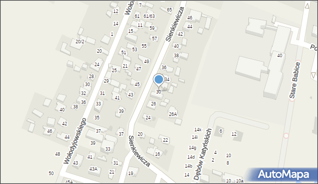 Stare Babice, Sienkiewicza Henryka, 30, mapa Stare Babice