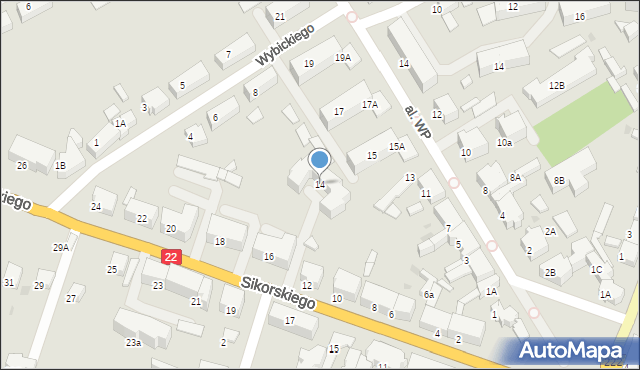 Starogard Gdański, Sikorskiego Władysława, gen., 14, mapa Starogard Gdański