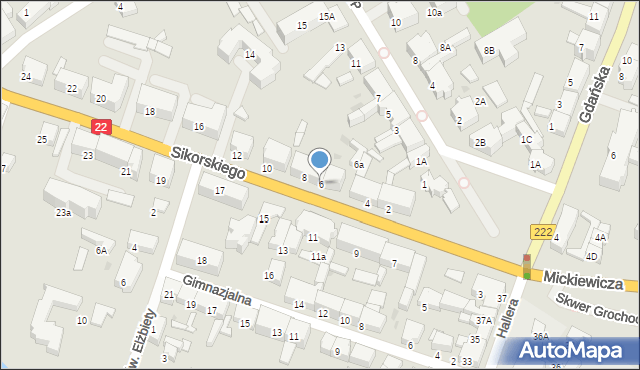 Starogard Gdański, Sikorskiego Władysława, gen., 6, mapa Starogard Gdański