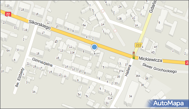 Starogard Gdański, Sikorskiego Władysława, gen., 7, mapa Starogard Gdański