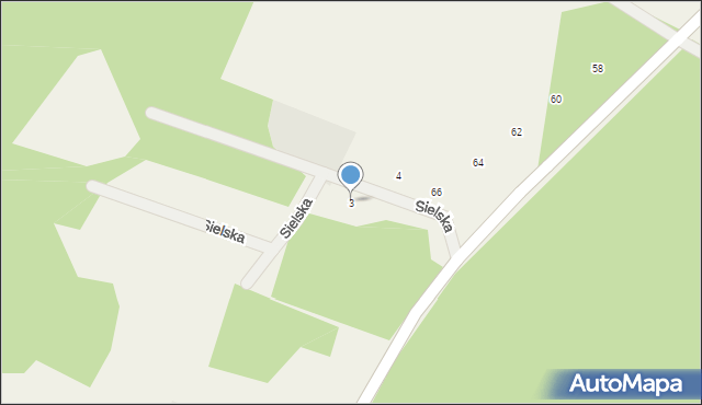 Stary Kraszew, Sielska, 3, mapa Stary Kraszew