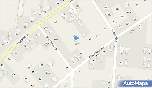 Steblów, Sienkiewicza Henryka, 23, mapa Steblów