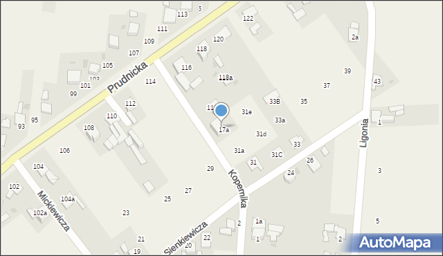 Steblów, Sienkiewicza Henryka, 31b, mapa Steblów