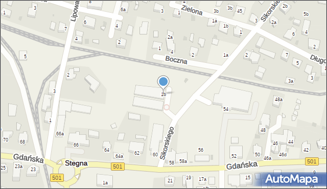 Stegna, Sikorskiego Władysława, gen., 1b, mapa Stegna