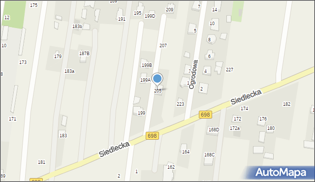 Stok Lacki, Siedlecka, 205, mapa Stok Lacki