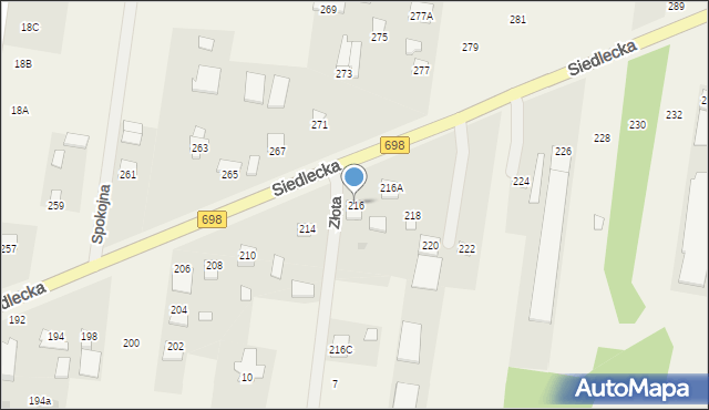 Stok Lacki, Siedlecka, 216, mapa Stok Lacki