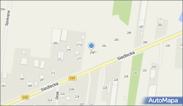 Stok Lacki, Siedlecka, 279, mapa Stok Lacki