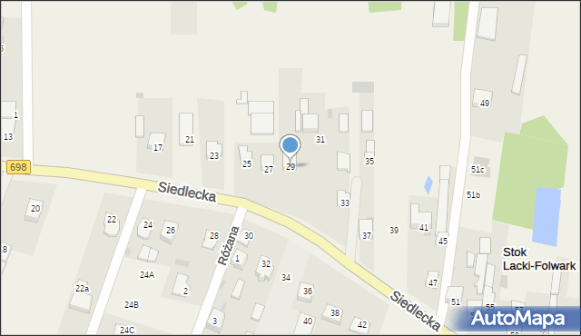 Stok Lacki-Folwark, Siedlecka, 29, mapa Stok Lacki-Folwark