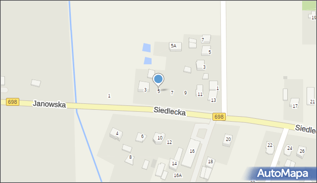 Stok Lacki-Folwark, Siedlecka, 5, mapa Stok Lacki-Folwark