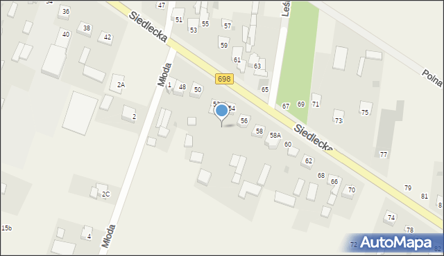 Stok Lacki-Folwark, Siedlecka, 54a, mapa Stok Lacki-Folwark