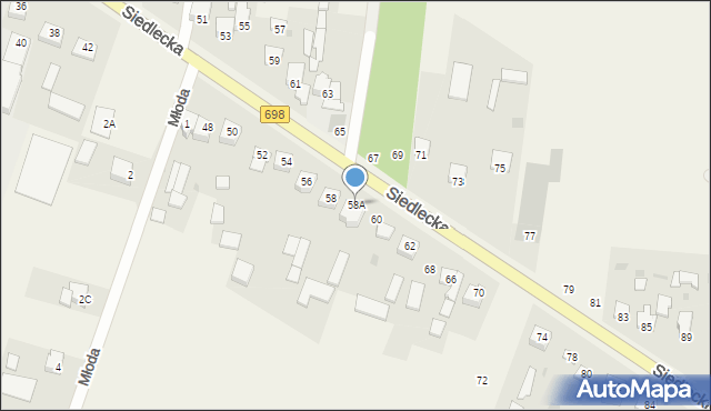 Stok Lacki-Folwark, Siedlecka, 58A, mapa Stok Lacki-Folwark