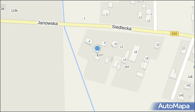 Stok Lacki-Folwark, Siedlecka, 8, mapa Stok Lacki-Folwark
