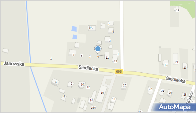 Stok Lacki-Folwark, Siedlecka, 9, mapa Stok Lacki-Folwark
