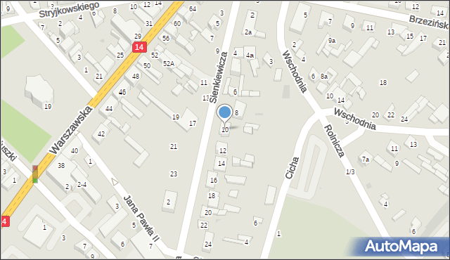 Stryków, Sienkiewicza Henryka, 10, mapa Stryków