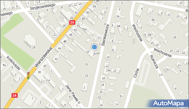 Stryków, Sienkiewicza Henryka, 17, mapa Stryków